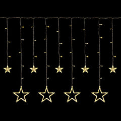 Salcar 2 x 1 m LED Lichtervorhang mit 12 Sternen, 138 LEDs, USB-betrieben