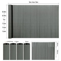 Sekey PVC privacy screen with double reinforcement inside, light grey