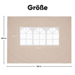 Sekey 3×3m Seitenwand für Pavillon, 2er Set, mit 2 Fenster