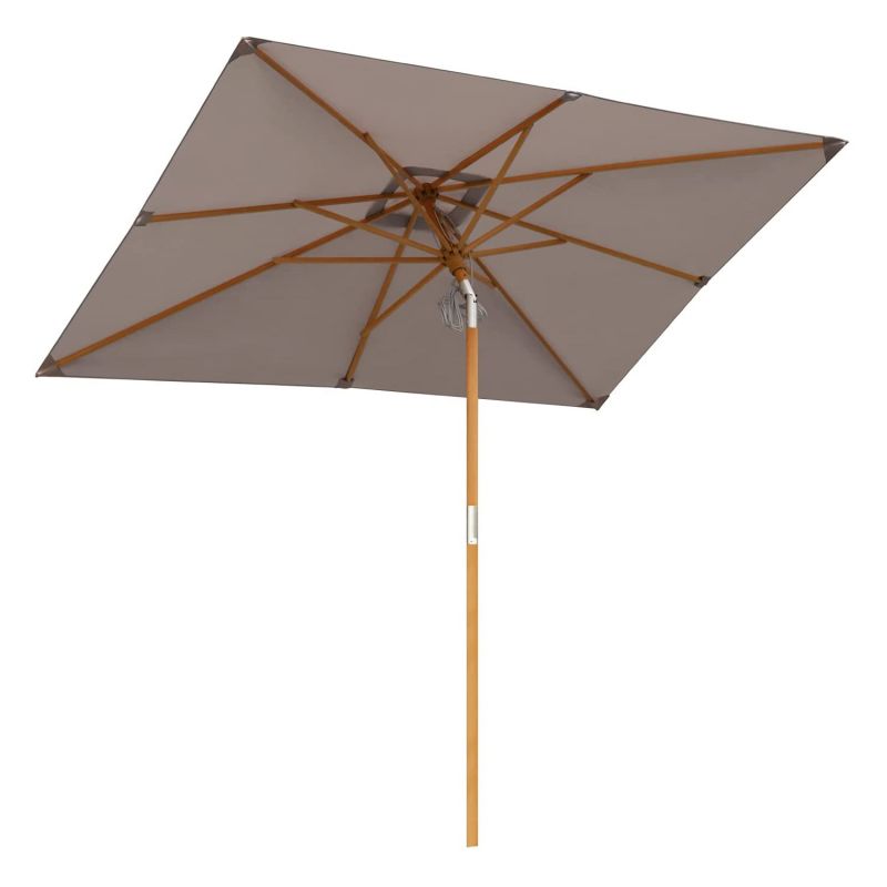 Sekey 300 x 200 cm wooden parasol rectangular, sun protection UV50+