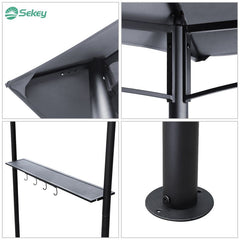 Sekey Grill Pavillon mit mit klappbaren Seitenteil 235 x 145cm