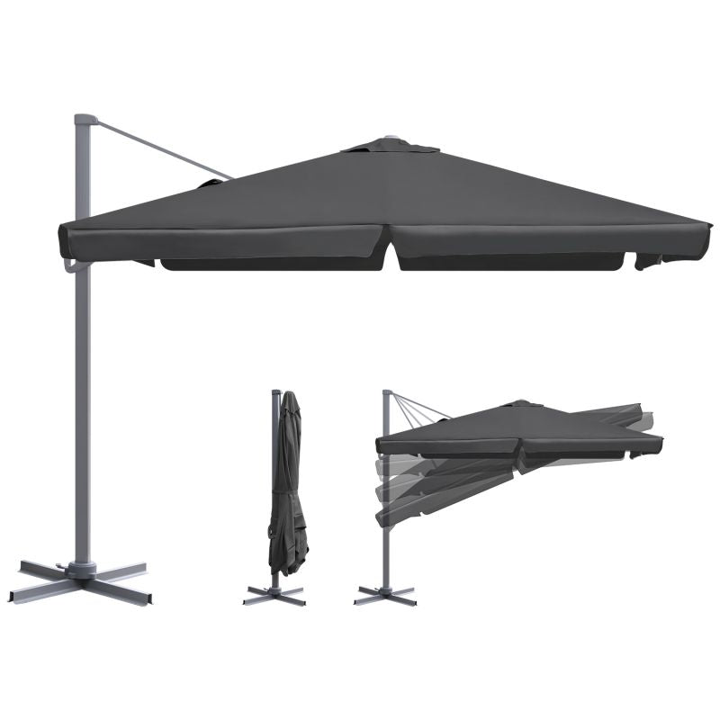 Sekey 300 cm x 300 cm cantilever parasol, sun protection UV50+