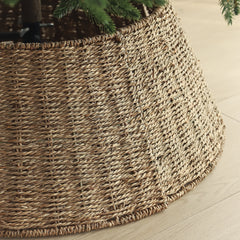 Salcar Weihnachtsbaumdecke aus Seegras – Handgefertigter Weihnachtsbaumrock in Natur, Ø 60 / 68 cm, Stilvolle Abdeckung für den Baumständer