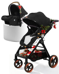 Sekey BW600 3-in-1 Kombi-Kinderwagen – Reisesystem mit Babyschale, Liegewanne & Buggy, Moskitonetz, Regenschutz, Federung, 5-Punkt-Gurt, All-Wetter Travel System 0–4 Jahre