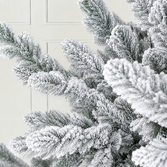 Salcar Halb-Weihnachtsbaum mit Schnee 180/210 cm – Künstlicher Christbaum aus 100 % PE