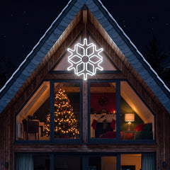 Salcar LED Schneeflocke Weihnachtsdeko Kaltweiß – 40/60 cm, 300 LEDs, IP44 für Fenster & Außen