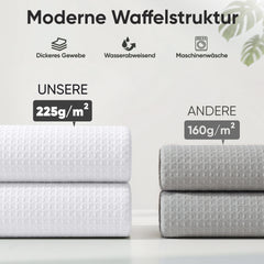 Sekey Weiß Duschvorhang 180 × 200 cm, Textil Badewannenvorhang mit Waffelstruktur, Wasserabweisend & Waschbar, 100 % Polyester, mit Beschwerungsband & 12 Edelstahlringen（副本）