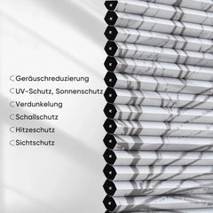 Sekey Wabenplissee ohne Bohren, Verdunkelung, Rollo mit Blumen- & Blätterdruck, stilvolles Plissee für Fenster SEKEYMALL