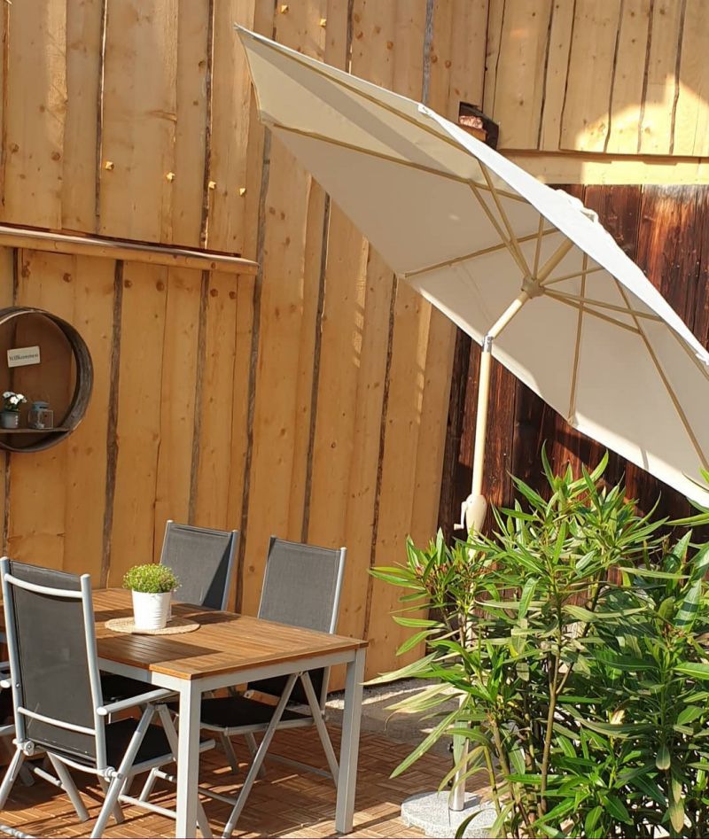 Sekey 300 cm parasol with crank, sun protection UV50+, made of wood-metal