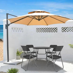 Sekey 5-teilig Balkonset aus Polyrattan, 4 Klappstuhl und Klapptisch Sekey