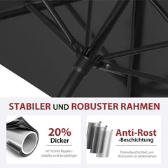 Sekey 180 x 130 cm balcony umbrella rectangular, sun protection UV50+