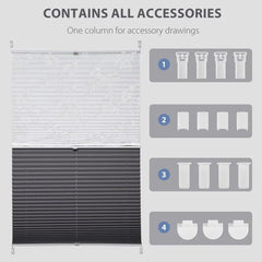 Sekey Plissee Day+Night ohne Bohren, 100% Verdunkelung, mit Muster Sekey