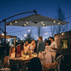 Sekey 300 cm Ampelschirm mit LED Solar Beleuchtung, Sonnenschutz UV50+ Sekey