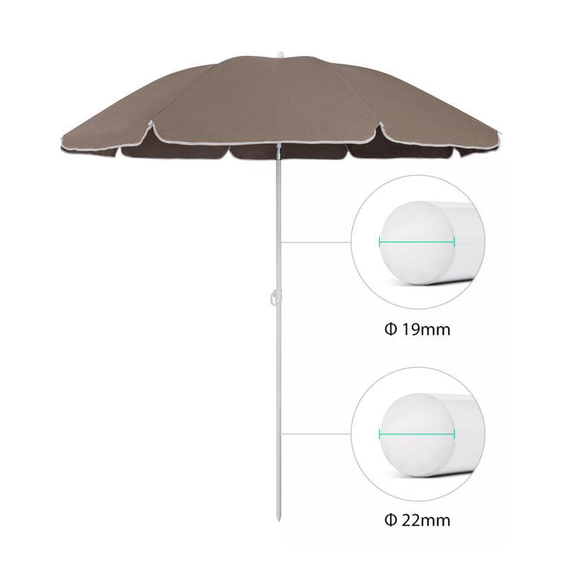 Sekey ∅ 160 cm beach umbrella with protective cover, sun protection UV25+