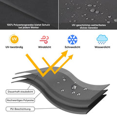 Sekey 136 x 27/35.5 cm protective cover for 200 cm parasol, made of polyester fabric