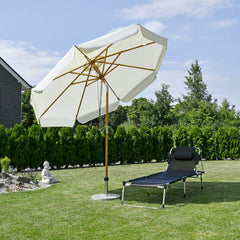 Sekey 300 cm wooden parasol with valance, sun protection UV50+