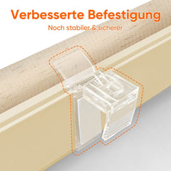 Sekey Doppelrollo - Klemmfix Duo Rollo ohne Bohren, Fensterrollo Jalousie, Sicht- & Sonnenschutz, Gelbleinen Sekey