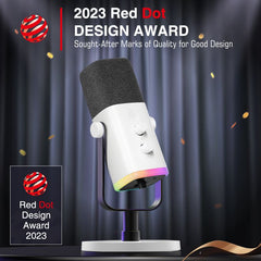 FIFINE USB/XLR Dynamic Microphone with Mute Button and Headphone Jack, AM8