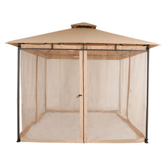 Sekey Garten Pavillon 3x3 m, Gartenzelt mit Moskitonetz, Atmungsaktives Doppeldach 160g/㎡ Polyester