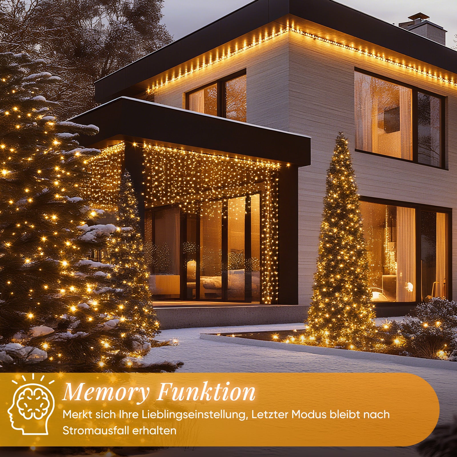 SALCAR LED Cluster Lichterkette Kupferdraht | 200/400/600/800 LEDs | 5m/10m/15m/20m | Warmweiß, 8 Modi, Timer & Memory, IP44 Wasserdicht für Innen & Außen