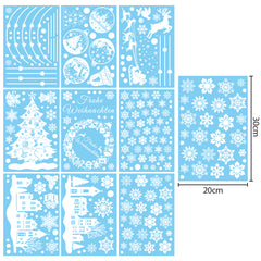 Salcar Christmas Window Cling – Self-adhesive window stickers for winter decoration, visible on both sides, reusable – Christmas trees, snowflakes &amp; reindeer