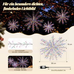 Salcar LED Feuerwerk Lichterkette 532/1250 LEDs – Ø 30/60 cm, Bunt, mit Timer, IP44 für Weihnachten, Hochzeit & Party