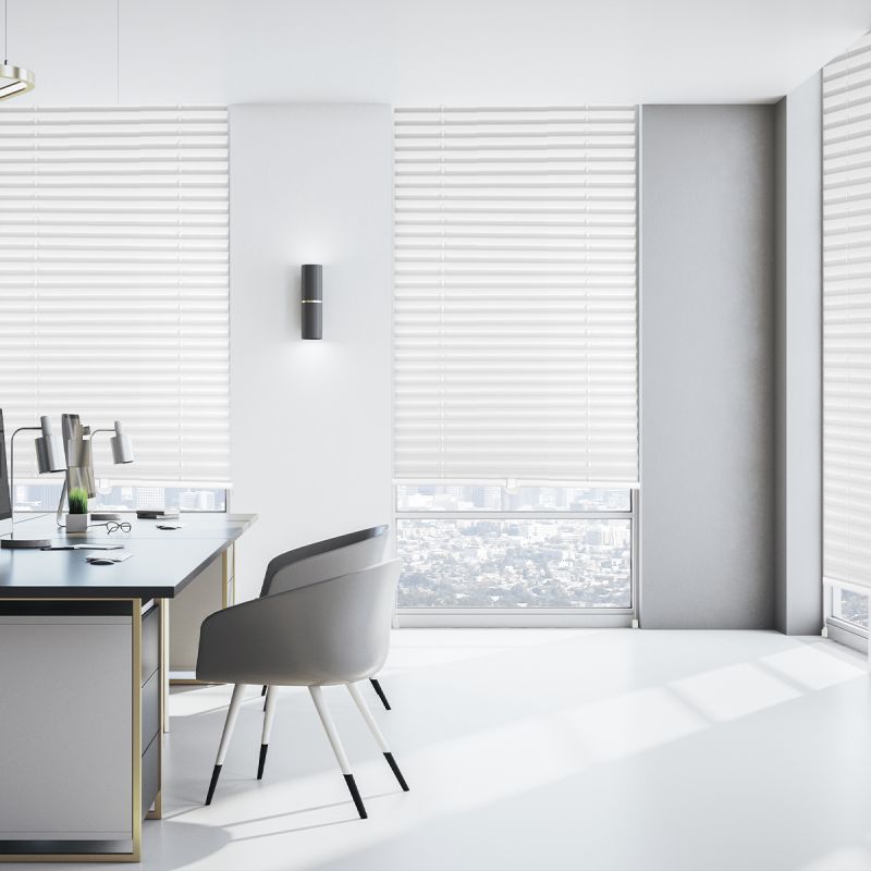 Sekey pleated blinds without drilling, 100% blackout, white