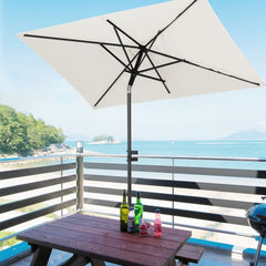 Sekey 180 x 130 cm balcony umbrella rectangular with balcony railing, sun protection UV50+
