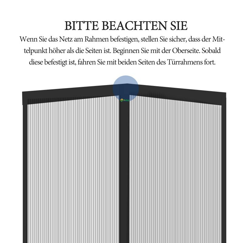 Sekey scratch-resistant magnet fly screen door made of polyester, black