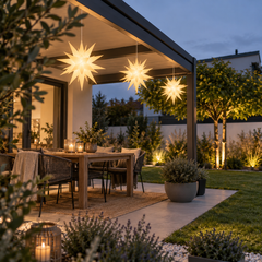 Salcar LED Papierstern Weiß – Beleuchteter 3D Weihnachtsstern mit 18 Spitzen, Warmweißes Licht, Hängende Weihnachtsdeko für Fenster & Innenbereich, Herrnhunter Sterne