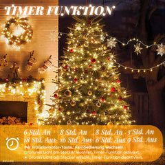 Salcar LED Lichterkette mit 5m/10m/15m/20m Länge – 50–300 LEDs, Fernbedienung, 8 Modi, Timer & IP44 Wasserdicht, für Weihnachtsdeko, Party, Hochzeit, Garten – Warmweiß