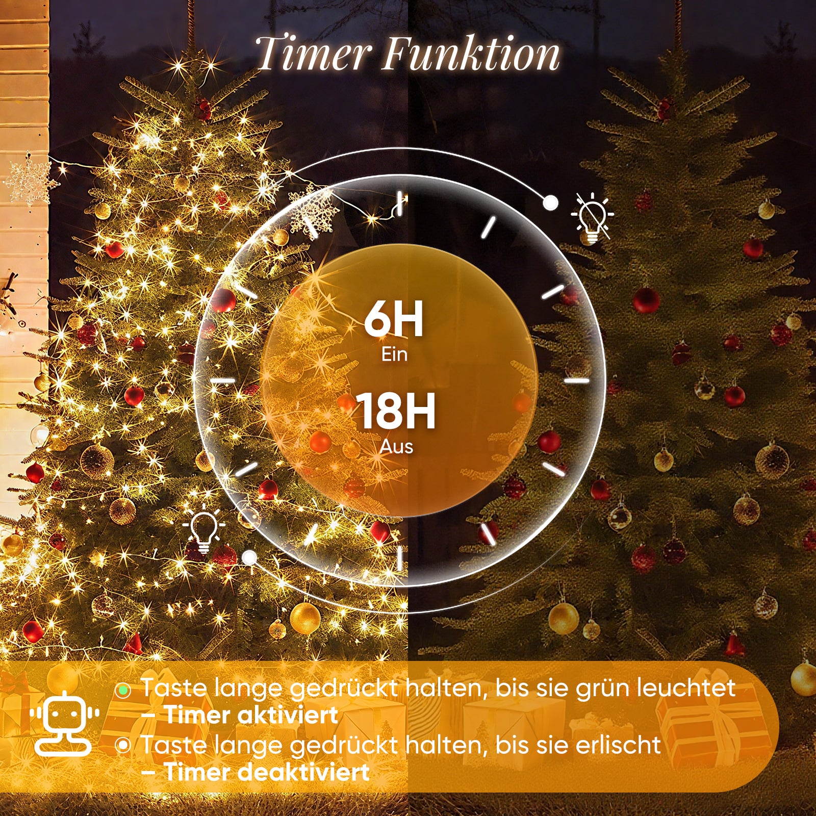 SALCAR LED Lichterkette mit 5m/10m/15m/20m Länge – 50–300 LEDs, Fernbedienung, 8 Modi, Timer & IP44 Wasserdicht, für Weihnachtsdeko, Party, Hochzeit, Garten – Warmweiß