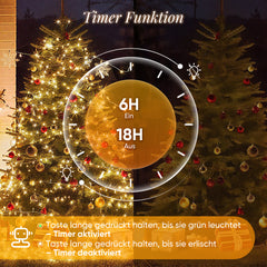 Salcar LED Lichterkette mit 5m/10m/15m/20m Länge – 50–300 LEDs, Fernbedienung, 8 Modi, Timer & IP44 Wasserdicht, für Weihnachtsdeko, Party, Hochzeit, Garten – Warmweiß