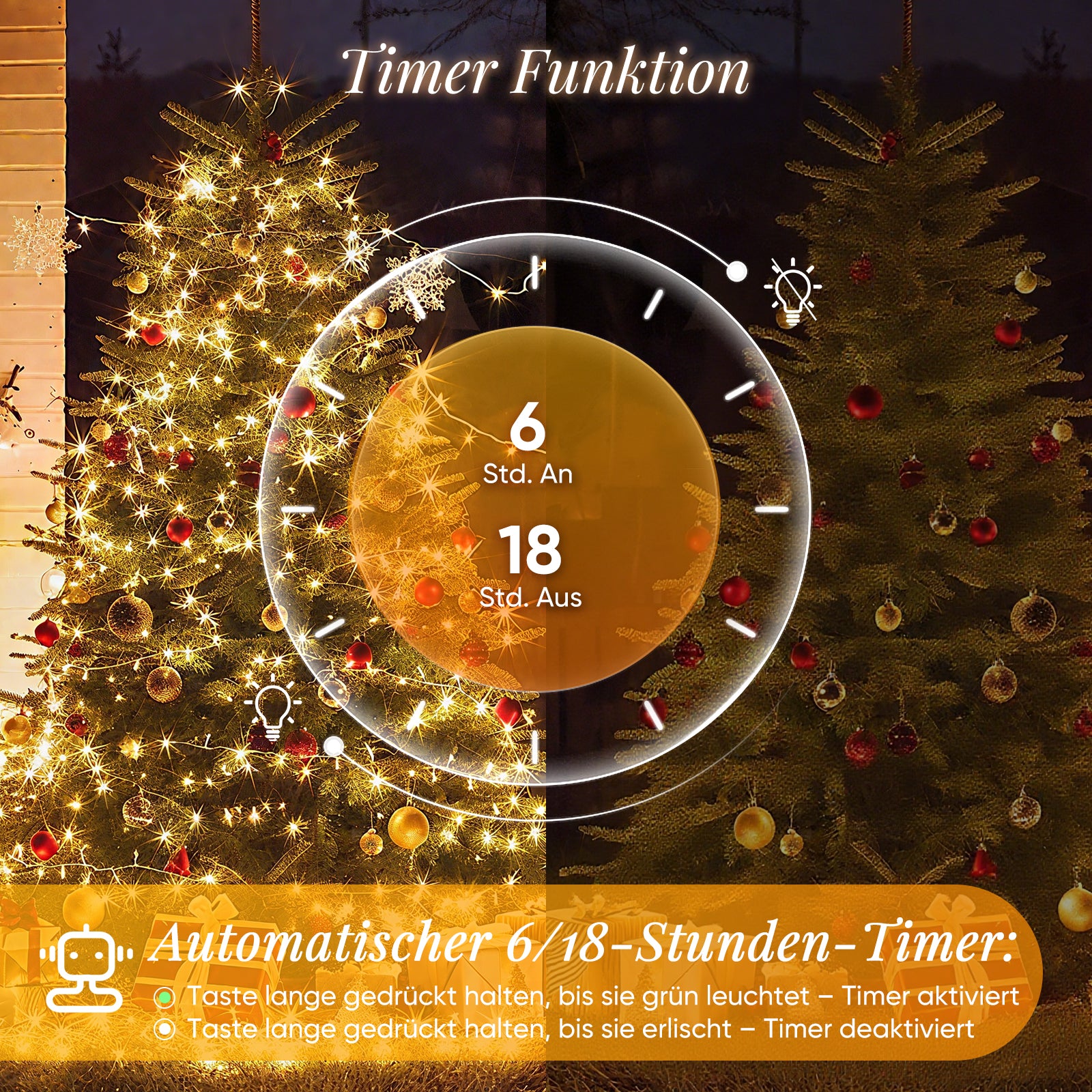 SALCAR LED Lichterkette mit 5m/10m/15m/20m Länge – 50–300 LEDs, Fernbedienung, 8 Modi, Timer & IP44 Wasserdicht, für Weihnachtsdeko, Party, Hochzeit, Garten – Warmweiß