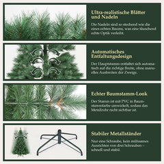 Salcar 180/210cm Künstlicher Weihnachtsbaum, Kiefer, mit 212/308 Kiefernnadeln und 120/264 PVC-Nadeln