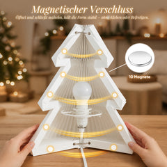 Salcar LED Papier-Weihnachtsbaum 30 cm – Faltbare 3D Papierleuchte in Weiß, Warmweiß Beleuchtet, mit Magnetverschluss