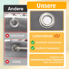 Sunula Balkon Sichtschutz, blickdicht, PES Gewebe, winddicht, ohne Bohren, mit Kabelbindern und Kordel, reißfeste Ösen, wetterfest, anthrazit SEKEYMALL