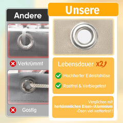 Sunula Balkon Sichtschutz, blickdicht, PES Balkonverkleidung, Windschutz, ohne Bohren, mit Nylon-Kabelbinder und Kordel, patentierte reißfeste Ösen, wetterfest, taupe SEKEYMALL