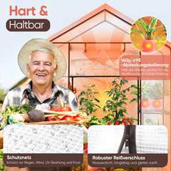 Sekey XL Foil Greenhouse 200×145×75 cm – Sturdy balcony greenhouse with 4 shelves for healthy plant growth