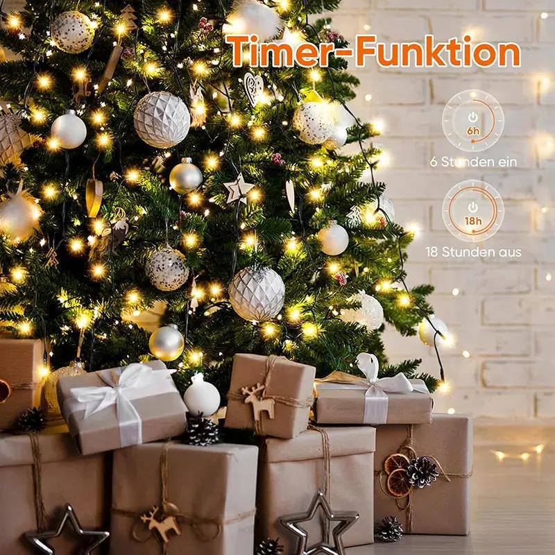 Salcar LED Lichterkette für Weihnachtsbaum – 1.5/2/3 m, 250/420/490 LEDs, Fernbedienung – sekeymall