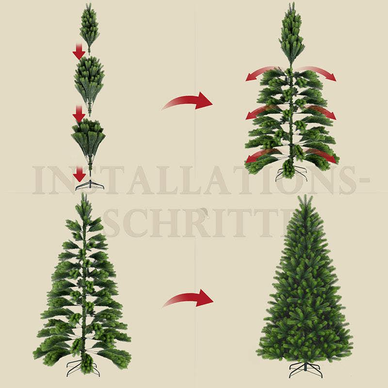 Salcar 180/210/240cm Künstlicher Weihnachtsbaum, Nordmanntanne, mit 762/1080/1576 PE Spitzen