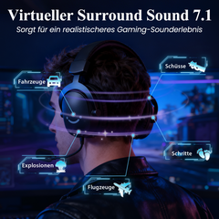 Fifine 3,5mm / USB Gaming Headset mit Mikrofon, 50mm Treiber, H9