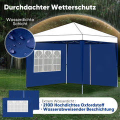 Sekey 3×3m Seitenwand für Pavillon, 2er Set, mit Reißverschlussv und Fenster