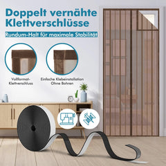 Sekey Magnet Fliegengitter Tür aus Polyester, mit Bändern, Braun Sekey