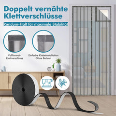 Sekey Magnet Fliegengitter Tür aus Polyester, mit Bändern, Grau Sekey