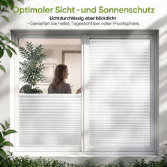 Salcar Plissee ohne Bohren Weiß – Klemmfix Faltrollo lichtdurchlässig & blickdicht, stufenlos verstellbar mit Aluminium-Schienen für Fenster & Türen