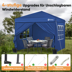 Sekey 3x3 m Faltpavillon mit 4 Seitenteilen und 4 Sandsäcke