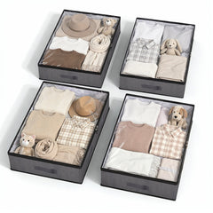 Salcar Unterbett-Aufbewahrungsboxen – 90L, atmungsaktiv, modular, ideal für Kleidung, Bettwäsche & saisonale Textilien