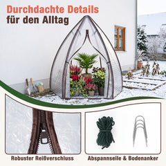 Sekey Foliengewächshaus 160 × 160 × 180 cm – 140 g/m² Luftpolsterfolie, isolierend, sechseckig, mit Reißverschlusstür