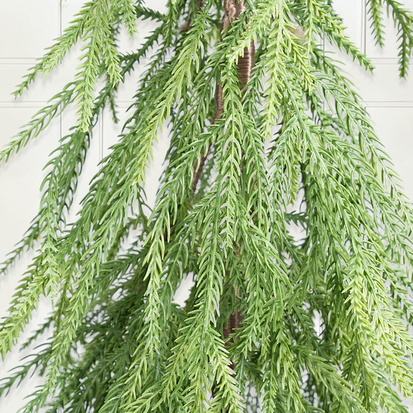 Salcar Künstlicher Weihnachtsbaum mit echtem Holzstamm – 100 % PE, zartgrün – 90 cm / 120 cm, naturgetreu & pflegeleicht